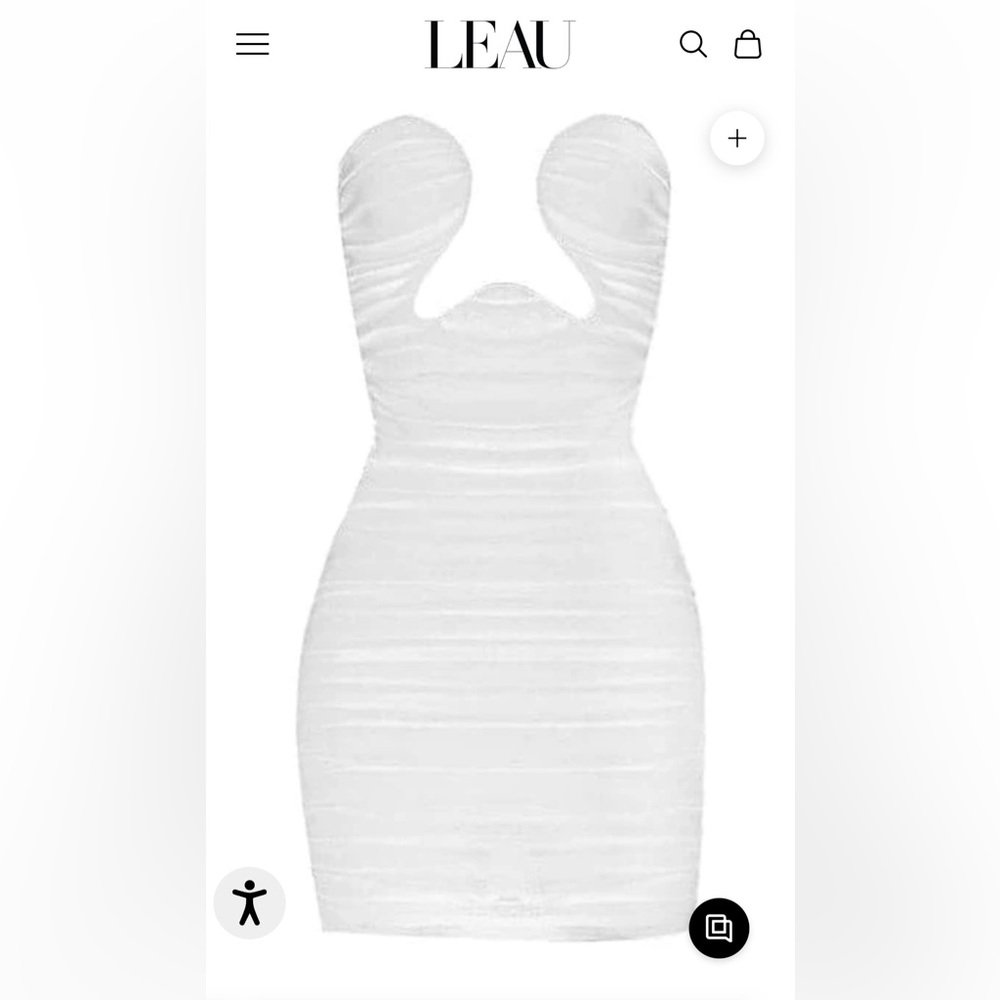 London Mesh Mini Dress In White
